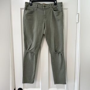 Joes Jeans military wash green distressed fitted Jean pants skinny leg